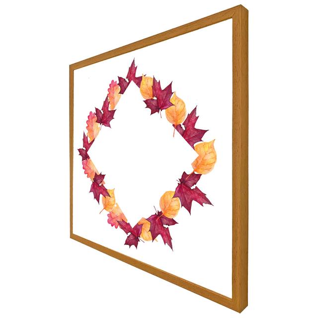 Collierville Diamond Autumn Reath - Single Picture Frame Print ClassicLiving Size: 61cm H x 61cm W x 4cm D, Frame Colour: Black Framed on Productcaster.