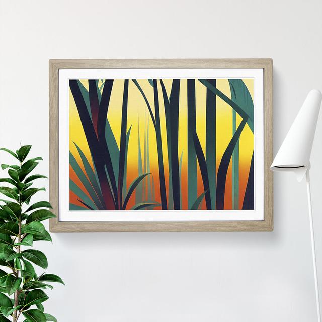 Art Deco Jungle - Picture Frame Graphic Art Bay Isle Home Size: 25cm H x 34cm W x 2cm D, Frame Colour: Oak Framed on Productcaster.