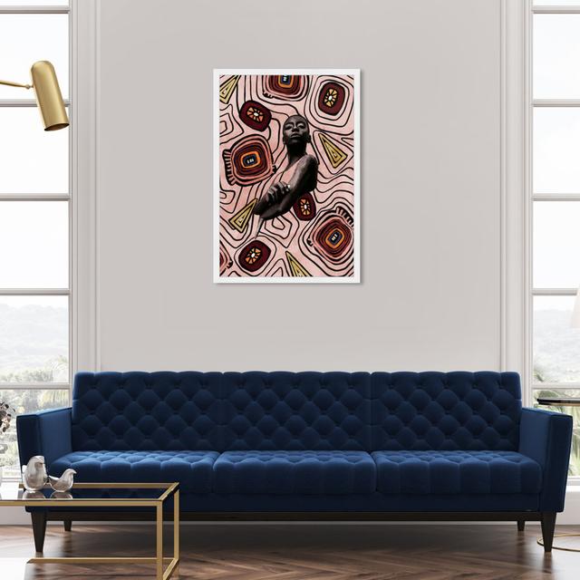 Modern Tribal Pattern Woman - Wrapped Canvas Graphic Art Oliver Gal Size: 91.44cm H x 60.96cm W, Format: White Framed on Productcaster.