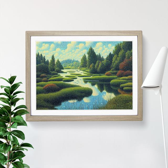 Forest Pond - Picture Frame Painting Alpen Home Frame Colour: Oak, Size: 34cm H x 46cm W x 2cm D on Productcaster.