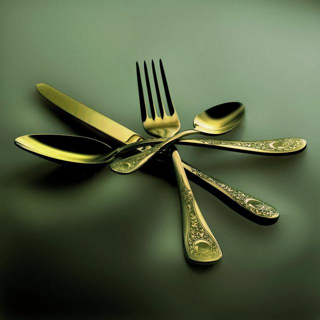 Mepra 24 Piece Stainless Steel Cutlery Set , Service for 6 Mepra Colour: Gold on Productcaster.