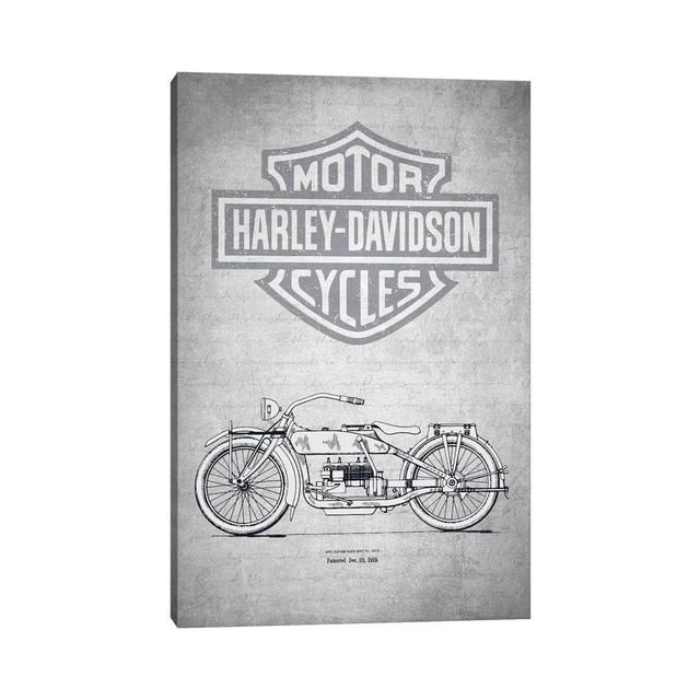 Harley-Davidson Motorcycles (Gray Vintage) I Maturi Size: 30.48cm H x 20.32cm W x 1.905cm D on Productcaster.