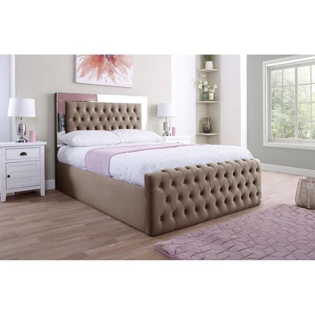 Adrionna Kingsize (5') Upholstered Bed Frame Canora Grey Size: Kingsize (5'), Colour: Coffee on Productcaster.