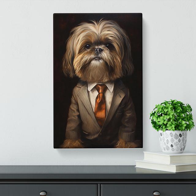 Shih Tzu in a Suit Painting Happy Larry Size: 60cm H x 40cm W x 3cm D on Productcaster.