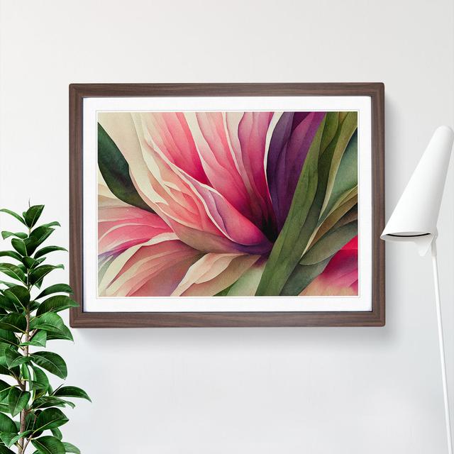 Captivating Flower - Picture Frame Graphic Art ClassicLiving Size: 25cm H x 34cm W x 2cm D, Format: Walnut on Productcaster.