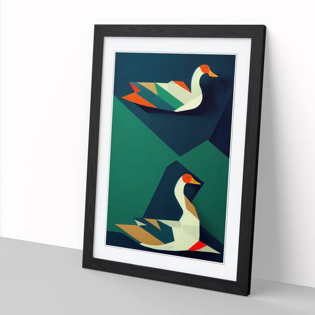 Levitan Goose Painting Polygon - Single Picture Frame Graphic Art ClassicLiving Frame Option: Walnut, Size: 34cm H x 25cm W x 2cm D on Productcaster.