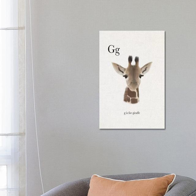 G is for Giraffe by Leah Straatsma - Wrapped Canvas Graphic Art Isabelle & Max Size: 66.04cm H x 45.72cm W x 1.905cm D on Productcaster.