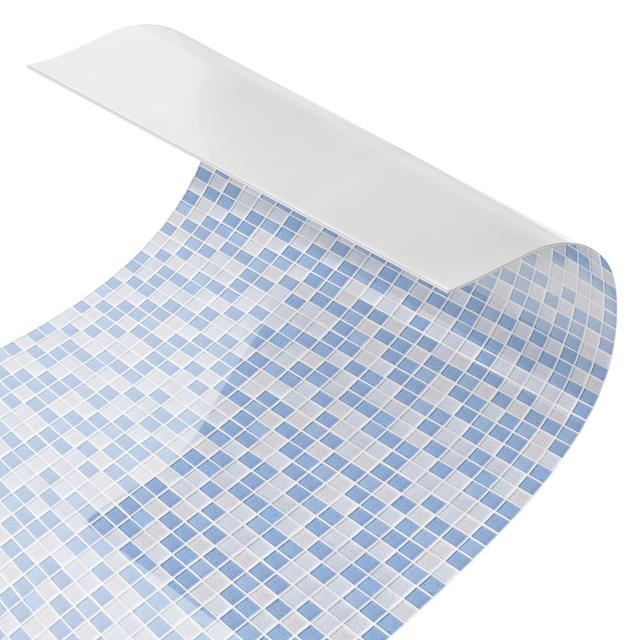 Aya PVC Tile in Blue/White Ebern Designs Material: Premium, Size: 90cm x 300cm on Productcaster.