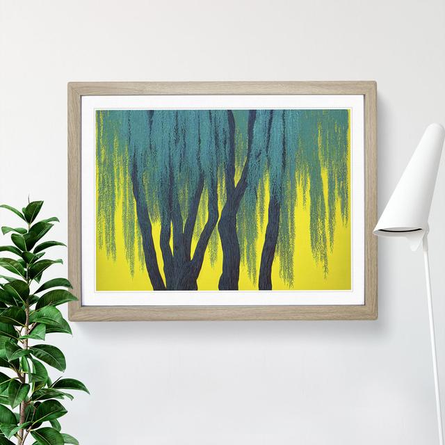 Awesome Weeping Willow Trees - Single Picture Frame Print Marlow Home Co. Frame Colour: Oak, Size: 46cm H x 64cm W x 2cm D on Productcaster.