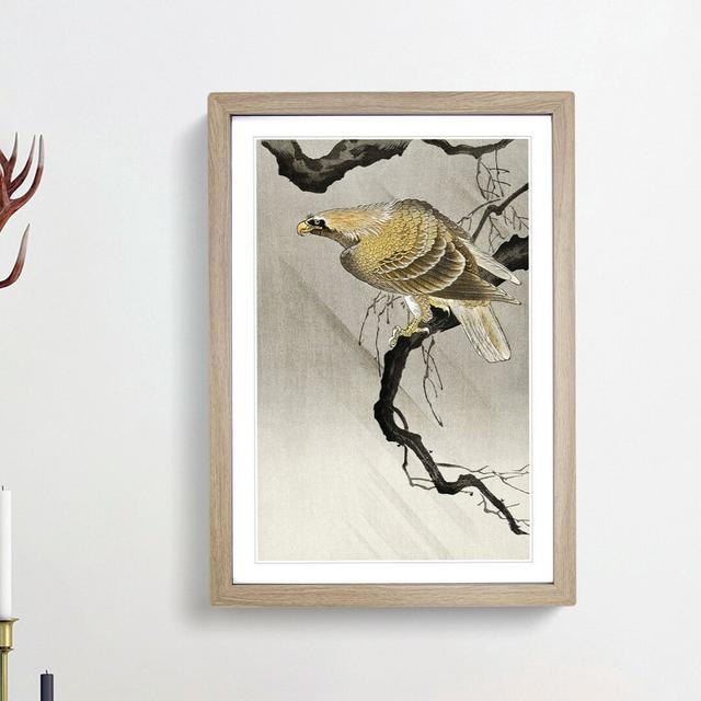 Eagle in the Tree by Ohara Koson - Picture Frame Painting Print East Urban Home Frame Option: Oak Framed, Size: 65cm H x 48cm W x 2cm D on Productcaster.