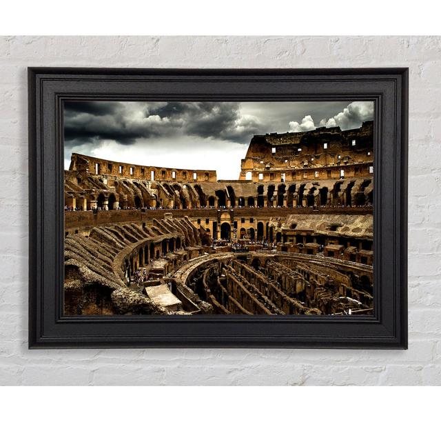 Cloudy Colosseum Framed Print 17 Stories Size: 84.1cm H x 142.2cm W on Productcaster.