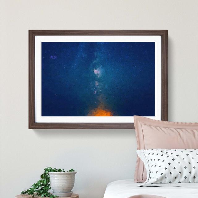 The Stars at Night in Abstract - Picture Frame Graphic Art Print East Urban Home Size: 60cm H x 91cm W x 2cm D, Frame Option: Walnut on Productcaster.