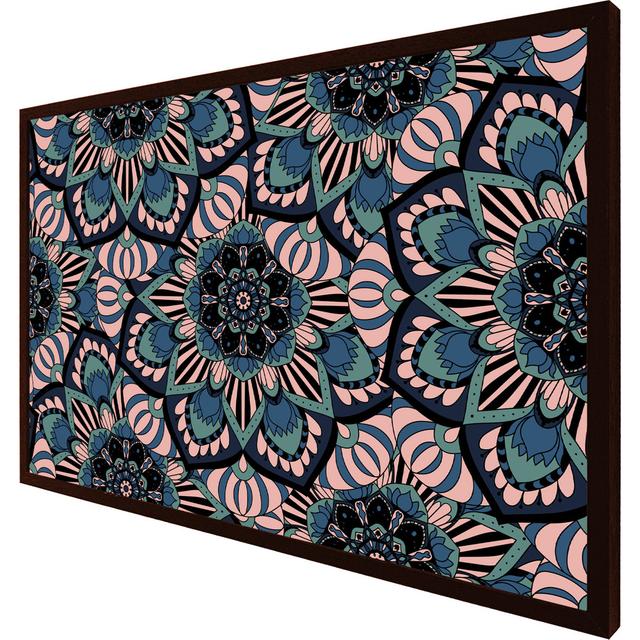 Mandalas Pattern - Single Picture Frame Print Latitude Vive Size: 25cm H x 31cm W x 4cm D, Frame Colour: Brown on Productcaster.