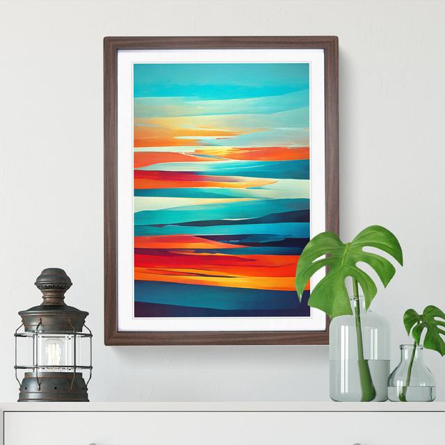 XV1022-416X Abstract Sunset No.6 - Picture Frame Graphic Art Metro Lane Format: Walnut, Size: 64cm H x 46cm W x 2cm D on Productcaster.