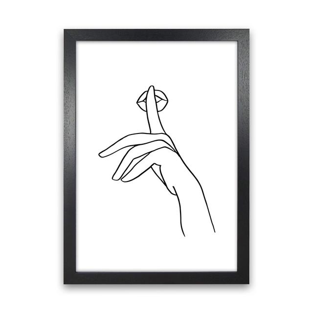 Shhh 1 - Graphic Art Print on Paper Metro Lane Frame Option: Black Frame, Size: 88cm H x 64cm W x 3cm D on Productcaster.