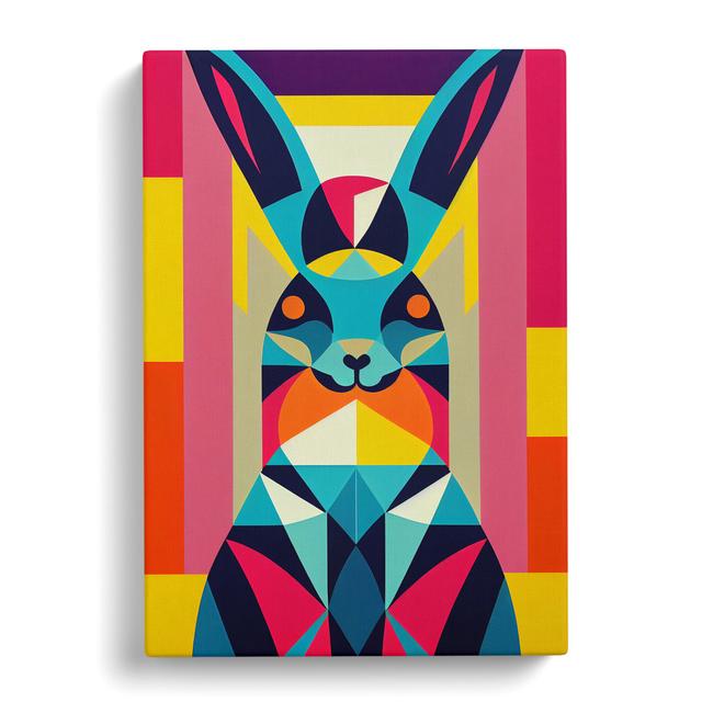 Geometric Rabbit Abstract - Wrapped Canvas Graphic Art George Oliver Size: 76cm H x 50cm W x 3cm D on Productcaster.