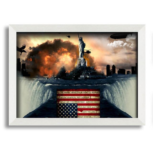 American Liberty Framed Print Wall Art Latitude Run Format: Gold / Black Framed Paper, Size: 84.1cm H x 118.9cm W x 8cm D on Productcaster.