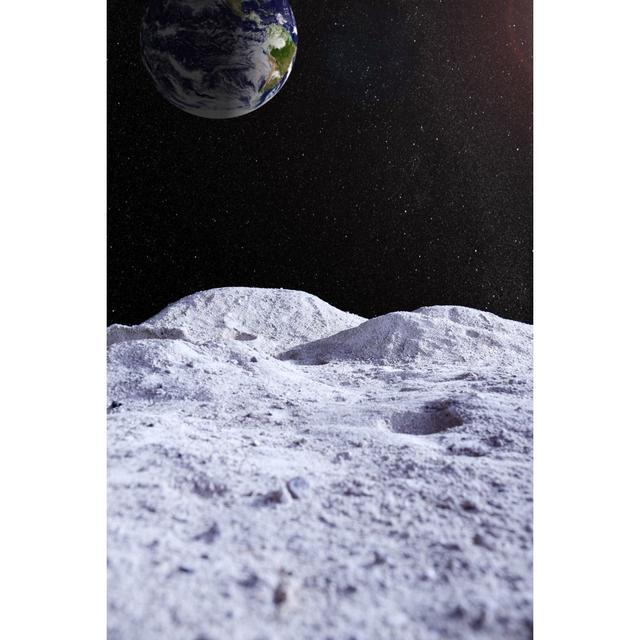 Moon Surface With Distant Earth by Photovideostock - Print 17 Stories Size: 30cm H x 20cm W x 3.8cm D on Productcaster.