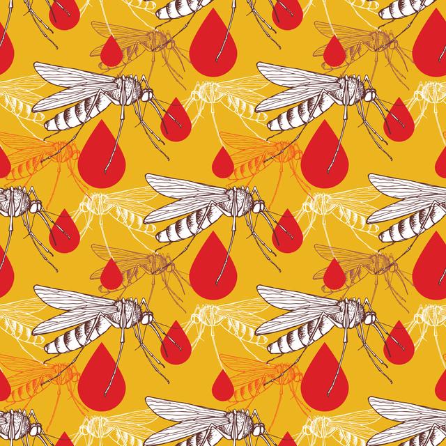 Jaffrey Mosquito Seamless Pattern by KaLi_ua - Wrapped Canvas Graphic Art ClassicLiving Size: 122cm H x 122cm W x 3.8cm D on Productcaster.