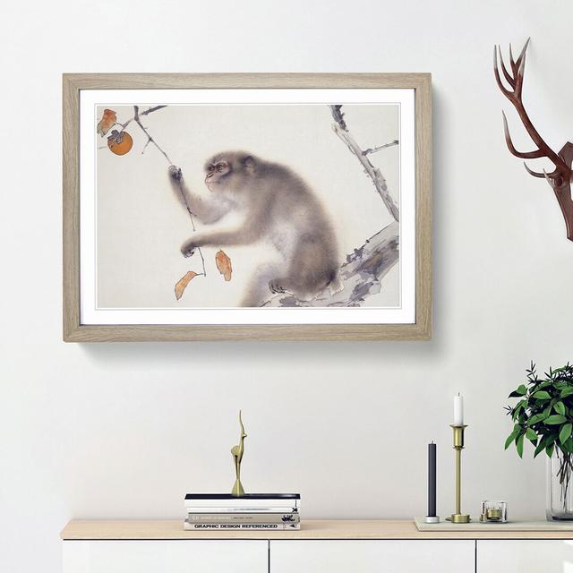 A Monkey by Kansetsu Hashimoto - Picture Frame Painting Print on Paper East Urban Home Size: 24cm H x 33cm W x 2cm D, Frame Option: Oak Framed on Productcaster.