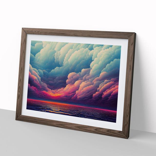 Watercolour Cloudy Sky Vol.4 - Picture Frame Graphic Art 17 Stories Frame Colour: Walnut Framed, Size: 25cm H x 34cm W x 2cm D on Productcaster.