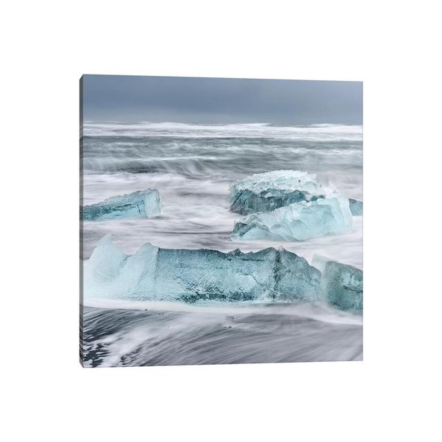 Icebergs On A Black Volcanic Beach I, Vatnajokull National Park, Iceland by Martin Zwick - Wrapped Canvas Print Latitude Run Size: 30.48cm H x 30.48cm on Productcaster.