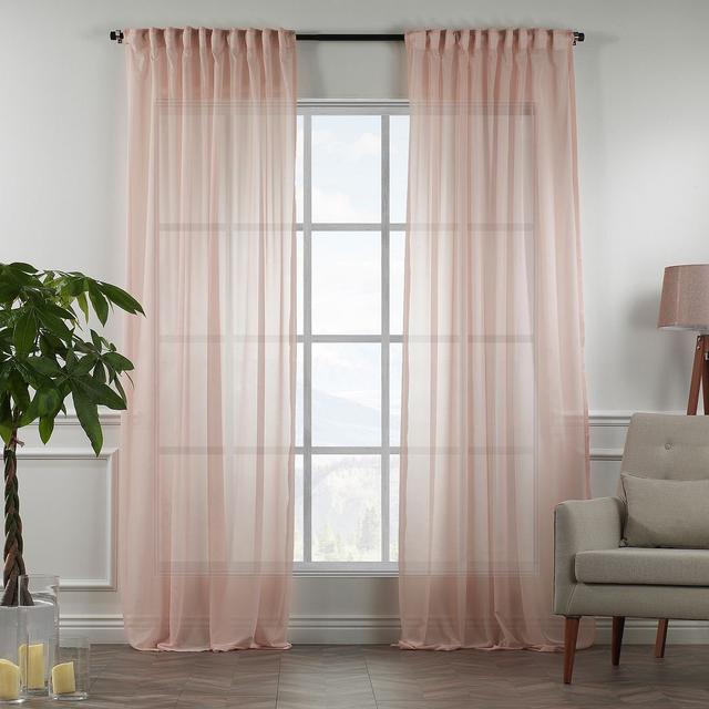 Gardinen-Set mit Stangendurchzug, transparent (Set of 2) Lilijan Home & Curtain Panel-Größe: 260 cm B x 295 cm T, Farbe: Rosa on Productcaster.