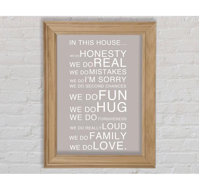 Family Quote In This House Beige Framed Print Bright Star Size: 21cm H x 42cm W on Productcaster.