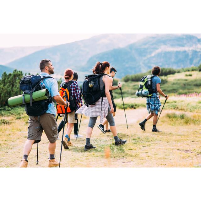 Friends Hiking In The Mountain by Todor Tsvetkov - No Frame Art Prints on Canvas 17 Stories Size: 81cm H x 122cm W on Productcaster.