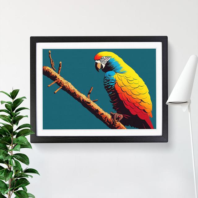 XH1022-6152X Modern Parrot Art - Single Picture Frame Print 17 Stories Size: 34cm H x 46cm W x 2cm D, Frame Colour: Black on Productcaster.