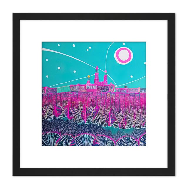 Bright Walled City Desert Nights Sky - Single Picture Frame Print Wee Blue Coo on Productcaster.