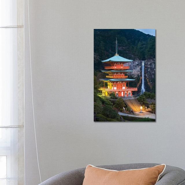 Seiganto-Ji Pagoda And Nachi Falls by Jan Becke - Wrapped Canvas Gallery-Wrapped Canvas Giclée ClassicLiving Size: 30.48 cm H x 20.32 cm W x 1.91 cm on Productcaster.