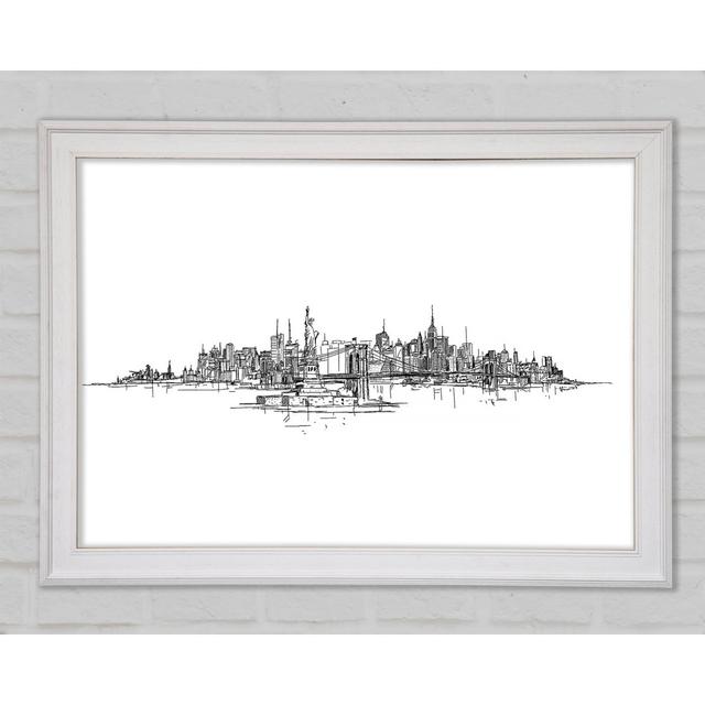 Outline Of The Big Apple - Print Brayden Studio Size: 42cm H x 59.7cm W x 1.5cm D on Productcaster.