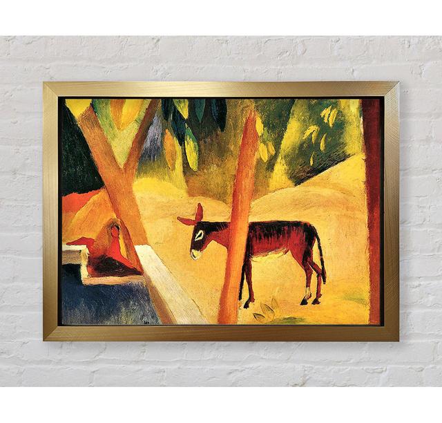 Donkeys In The Palms by August Macke - Single Picture Frame Art Prints Bright Star Size: 59.7cm H x 84.1cm W x 3.4cm D on Productcaster.