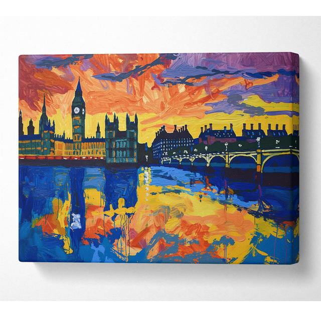 Brushstroke London - No Frame Art Prints on Canvas ClassicLiving Size: 101.6cm H x 142.2cm W on Productcaster.