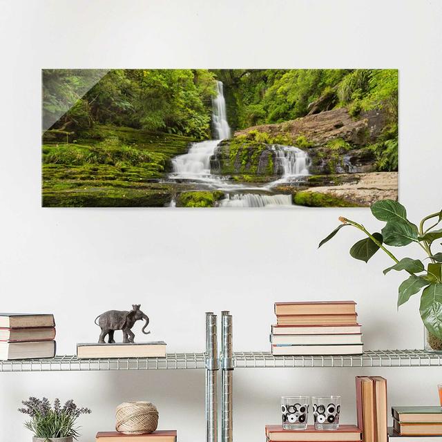 Glasbild Upper Mclean Falls in Neuseeland East Urban Home Größe: 40 cm H x 100 cm B on Productcaster.