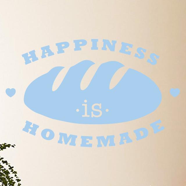 Happiness Is Homemade Loaf of Bread Wall Sticker Happy Larry Size: Large, Colour: Light Blue on Productcaster.