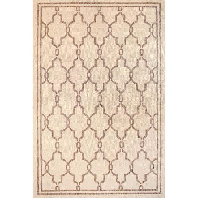 Ardys Geometric Machine Woven Beige Area Rug Marlow Home Co. Rug Size: Rectangle 80 x 150cm on Productcaster.