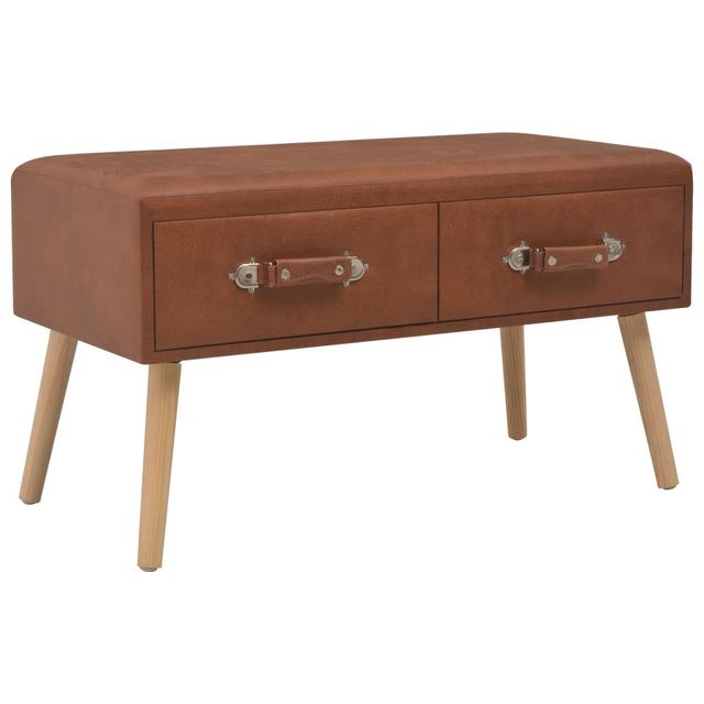 Vidaxl Coffee Table 80X40x46 Cm Faux Leather ScanMod Design Table Base Colour: Natural, Tischplattenfarbe: Braun on Productcaster.