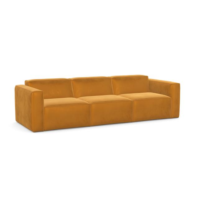 Alrahman 3 Seater Sofa Latitude Run Upholstery Colour: Gold on Productcaster.