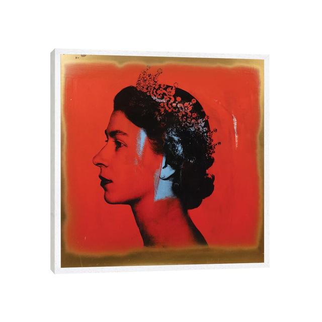 The Queen - Graphic Art Print on Canvas Ebern Designs Size: 66.04cm H x 66.04cm W x 3.81cm D, Format: White Framed on Productcaster.