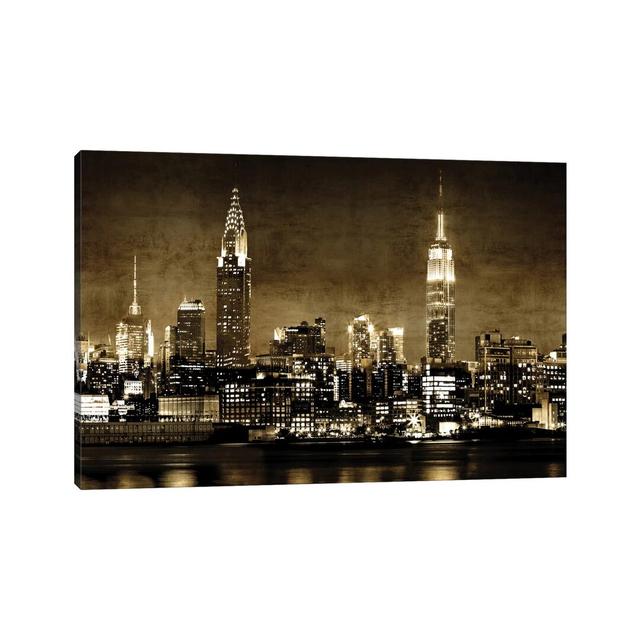 NYC In Sepia by Kate Carrigan - Print on Canvas 17 Stories Size: 101.6cm H x 152.4cm W x 3.81cm D, Format: Wrapped Canvas on Productcaster.