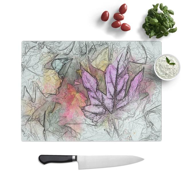 Tempered Glass Autumn Leaves Chopping Board East Urban Home Size: 39 cm W x 28.5 cm L on Productcaster.