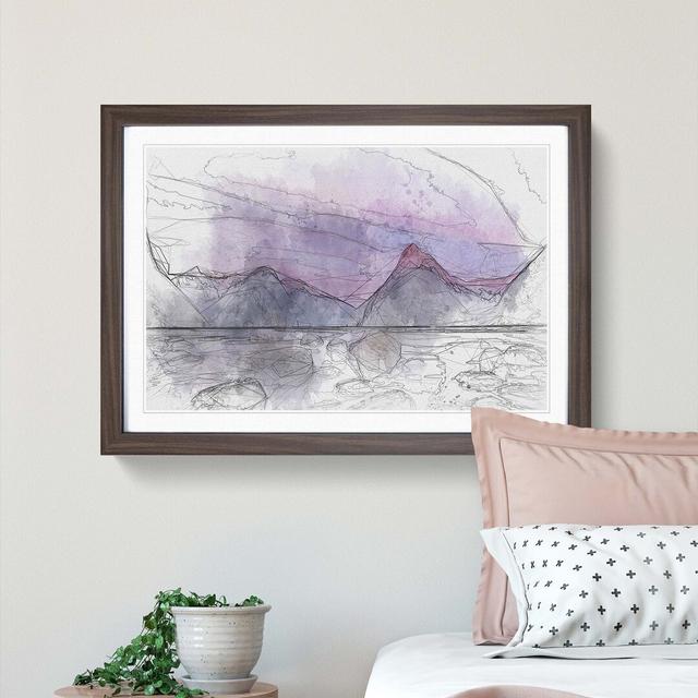 Rocks at the Milford Sound Fiord in Abstract - Picture Frame Graphic Art Print East Urban Home Size: 40cm H x 60cm W x 2cm D, Frame Option: Walnut on Productcaster.