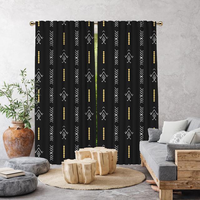 Vorhang-Set mit Schlaufen, verdunkelnd (Set of 2) Lilijan Home & Curtain Vorhanggröße: 140 cm x 350 cm, Vorhang-Farbe: Schwarz on Productcaster.