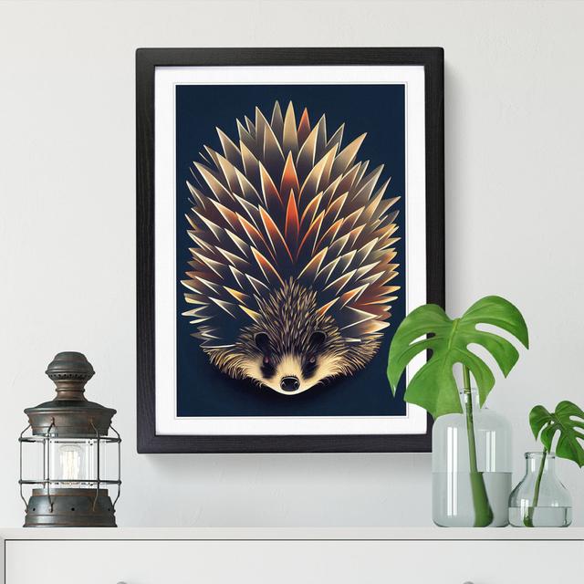 Adamm Hedgehog Futuristic - Picture Frame Graphic Art Alpen Home Frame Option: Walnut, Size: 34cm H x 25cm W on Productcaster.