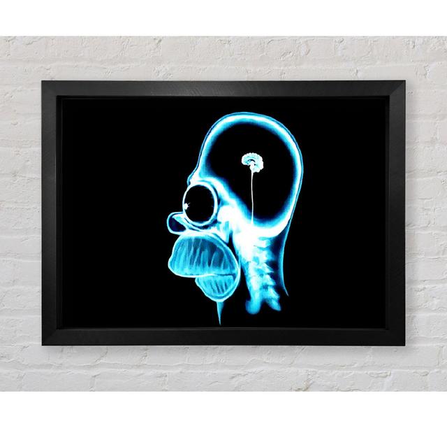 The Simpsons Homer Small Brain Blue Framed Print Wall Art Happy Larry Format: Black Framed Paper, Size: 59.7cm H x 84.1cm W x 3.4cm D on Productcaster.