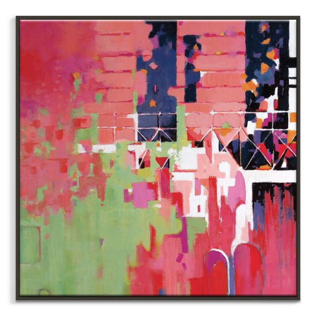 Provencial Sunset by Catherine Fitzgerald - Print on Canvas East Urban Home Frame Options: Black, Size: 102cm H x 102cm W on Productcaster.