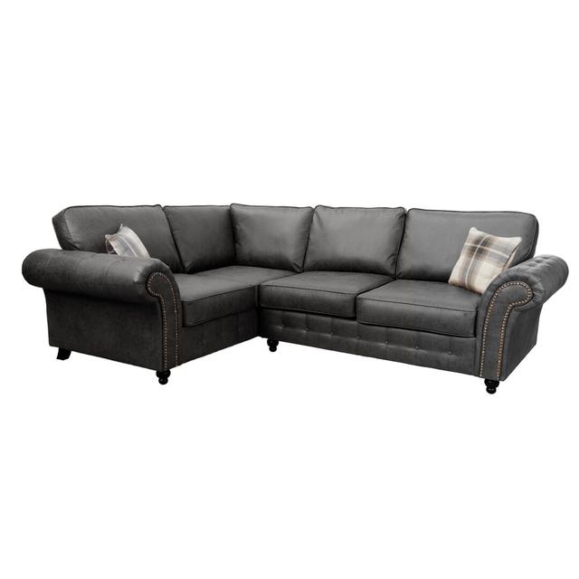 Boulevard 2 - Piece Upholstered Corner Sectional Three Posts Upholstery Colour: Black, Orientation: Left Hand Facing on Productcaster.