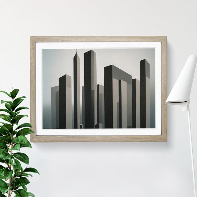 Elegant Skyline Architecture - Picture Frame Graphic Art 17 Stories Size: 46cm H x 64cm W x 2cm D, Frame Colour: Oak on Productcaster.